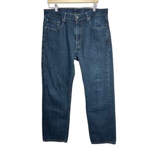 Levi’s 505 Men's Regular Fit Straight Leg Zipper Fly Dark Wash Denim Jeans 36x32